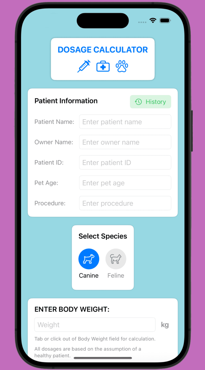 PetDose app interface